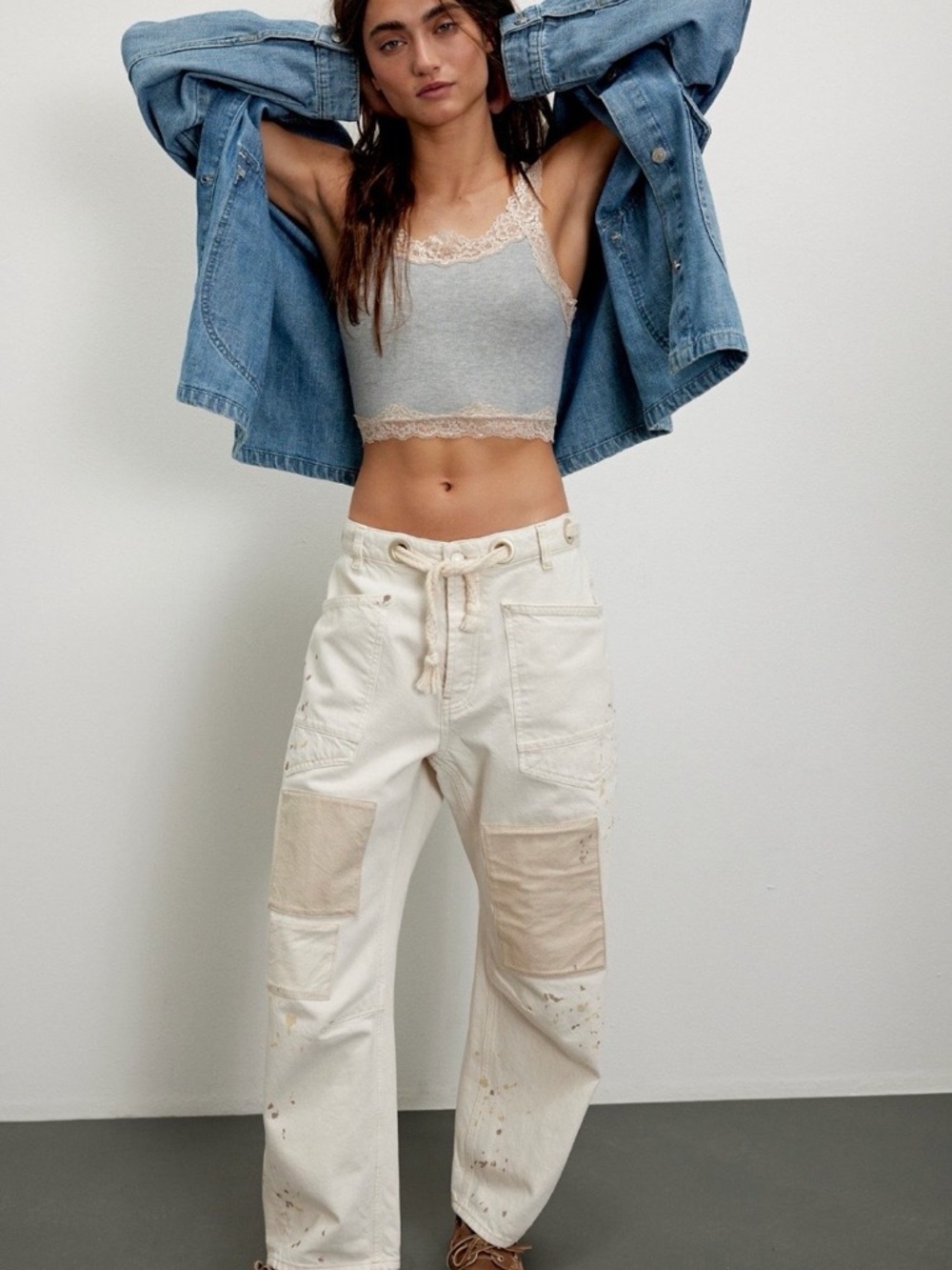 Free People Moxie pull on barrel jeans